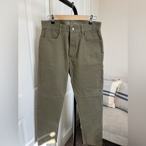 Alex Crane Olive Green Cotton Pants Size 30